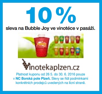 10% sleva na Bubble Joy ve Vinotéka Plzeň - kupon